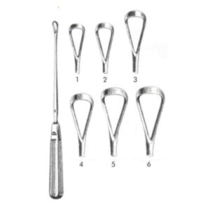 مجرفة رحم سيمز ، كاحت رحم ، Recamier-Sims Uterine Curette